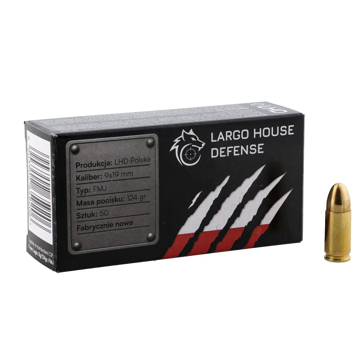 Largo House Defense LHD amunicja 9x19 9mm 9 luger 124gr 8g Carpatia Group Carpatia Arms Strzelnica Arizona