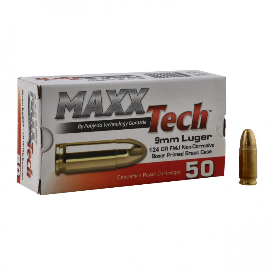 Maxxtech 9x19 9mm 124gr/8g Rzeszow Leżajsk Carpatia Arms sklep z bronią gun store