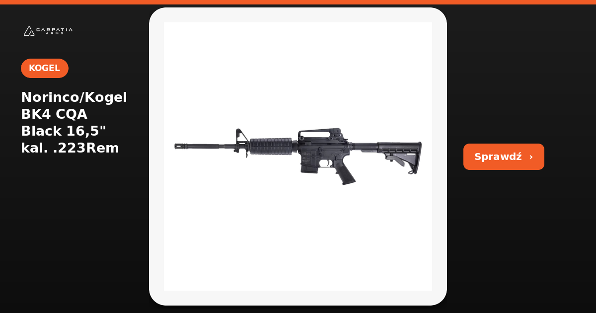 Norinco/Kogel BK4 CQA Black 16.5" cal. .223Rem