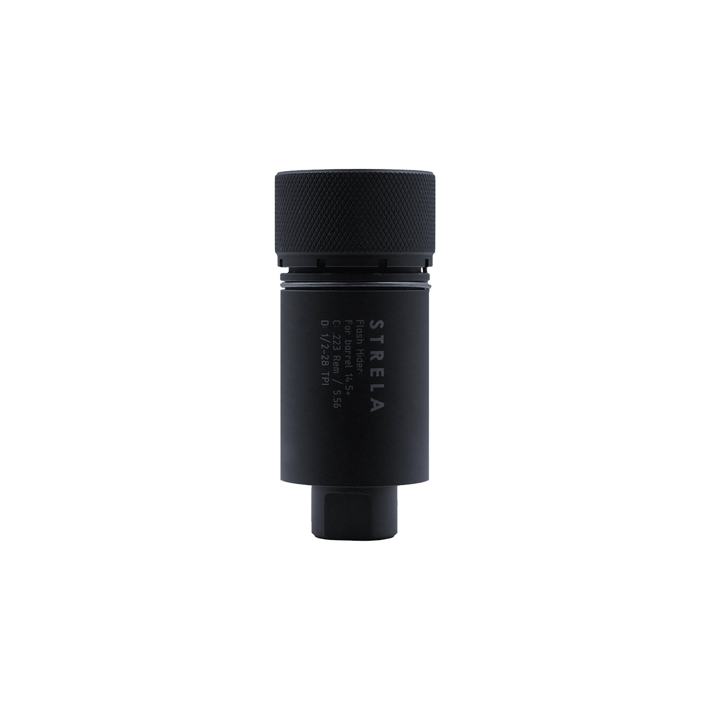 www Flash hider 223rem 1:2-28TPI front kopia strela – flash hider tlumik plomienia ar-15 .223rem 1/2-28